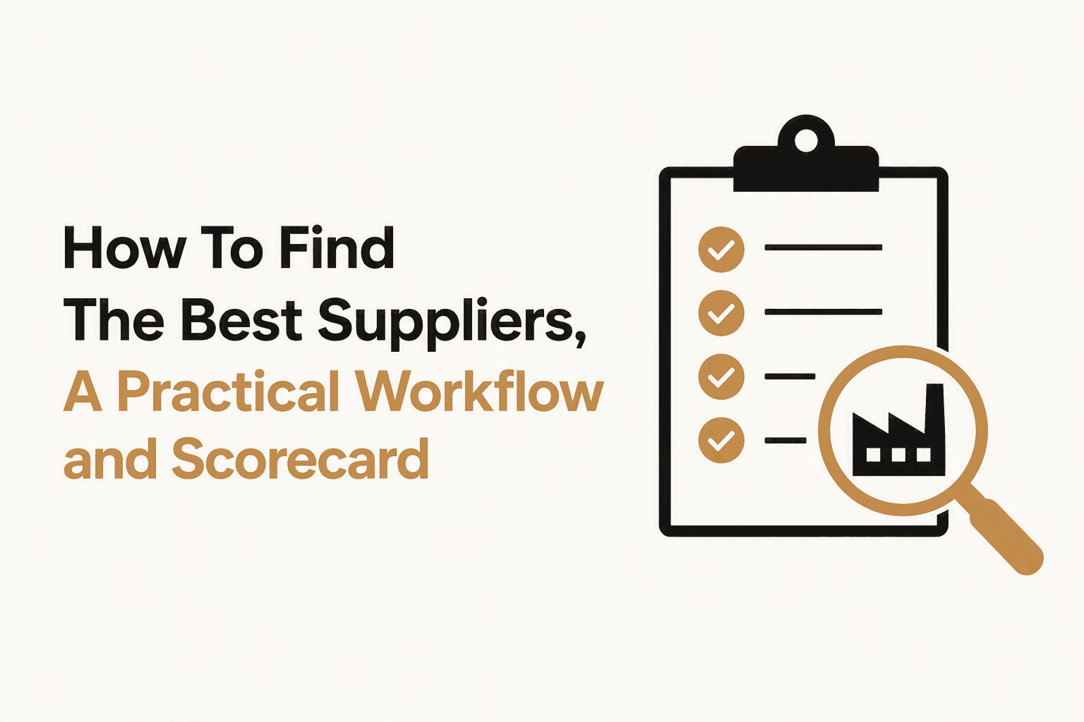 How To Find The Best Suppliers, A Practical Workflow and Scorecard